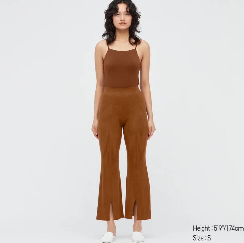 Uniqlo×Mame Kurogouchi 3d knit ribbed slit front pant